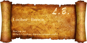 Locher Bence névjegykártya